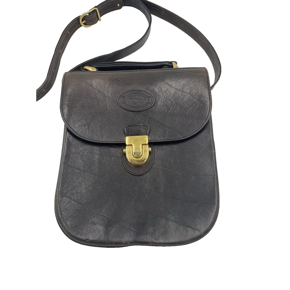 OROTON Messenger Bag Crossbody Brown Leather Shoulder Hobo Logo Purse‎ Handbag